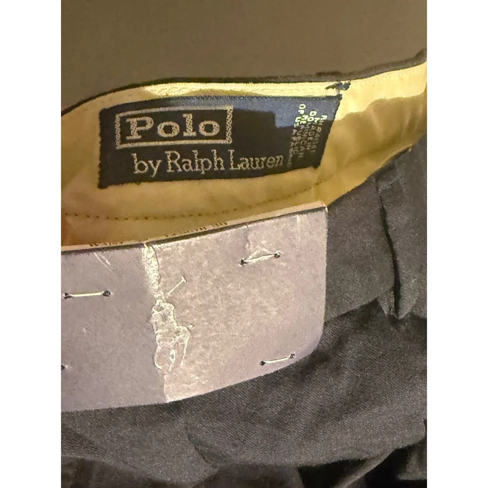 Polo Ralph Lauren The Beaton Pant Black Pleated Cuffed Dress Trousers 40x30 NWT